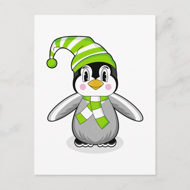 Baby Penguin Christmas Postcard (Front)