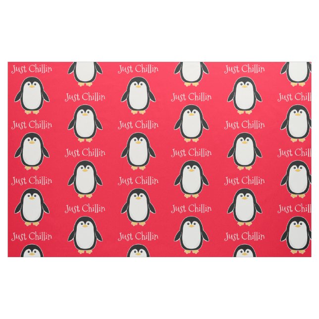 Baby Penguin Custom Colour and Text Fabric (Fat Quarter)