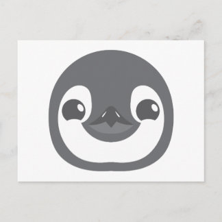 baby penguin face postcard