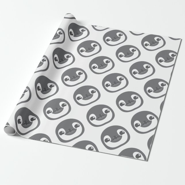 baby penguin face wrapping paper (Unrolled)