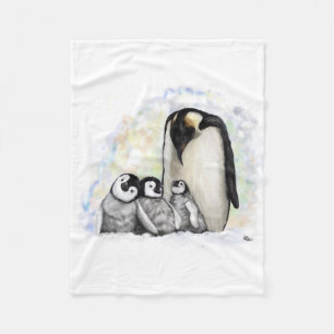 Baby Penguin Family Fleece Blanket