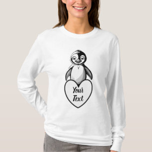 Baby Penguin Heart with Your Custom Message T-Shirt