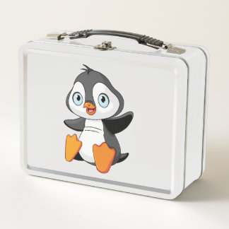Baby Penguin Metal Lunch Box