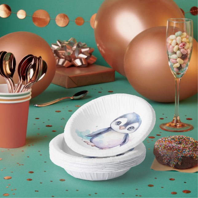 Baby Penguin Paper Bowls Paper Plate (Multi)