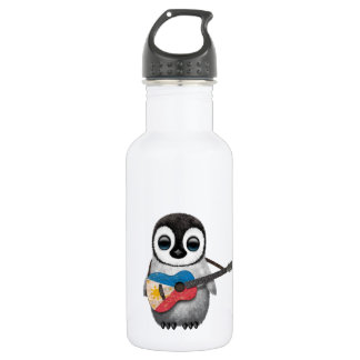 Baby Penguin Playing Filipino Flag Guitar 532 Ml Water Bottle