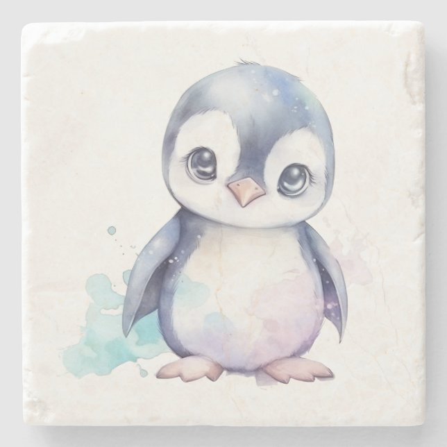 Baby Penguin Stone Coaster (Front)