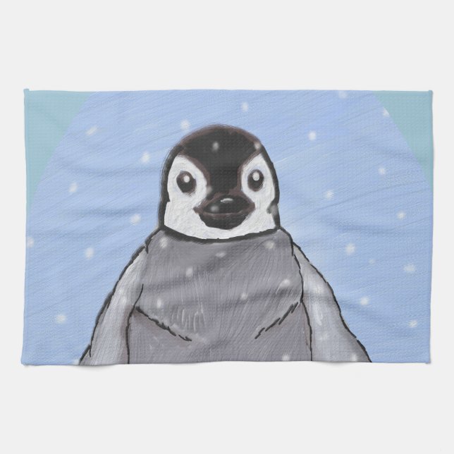 Baby penguin. tea towel (Horizontal)