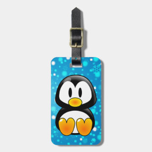 baby penguin tux luggage tag