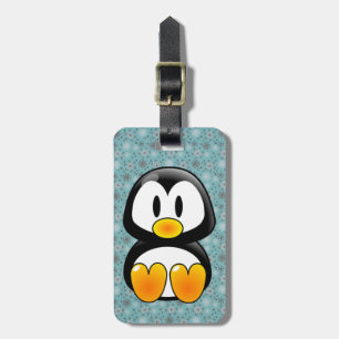 baby penguin tux luggage tag