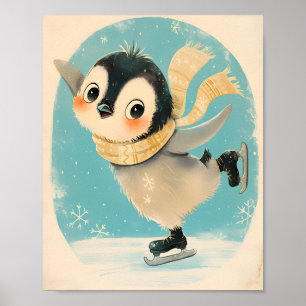 Baby Penguin Wall Art -  Cute Nursery Poster