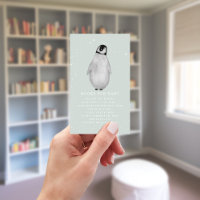 Baby Penguin Winter Blue Baby Shower Book Request