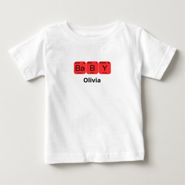  Baby Periodic Table Element Editable Name T-Shirt (Front)