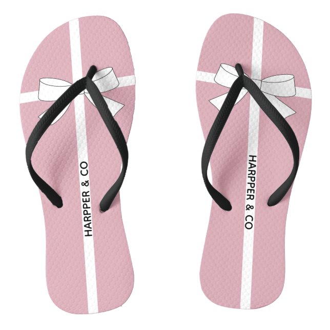 Baby Personalised Shower Pink Tiara Party  Flip Flops (Footbed)