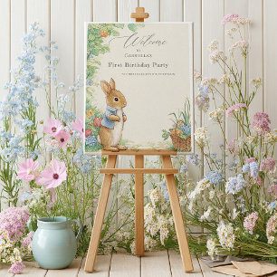 Baby Peter Rabbit Garden Welcome Board Poster