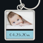 baby photo and date of birth key ring<br><div class="desc">Custom baby photo and date of birth for boy.</div>