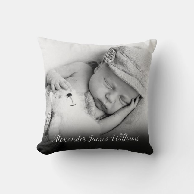 Baby Photo and Script Name Cushion (Front)