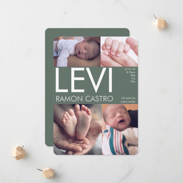 BABY PHOTO ANNOUNCMENT ANNOUNCEMENT (Front/Back In Situ)