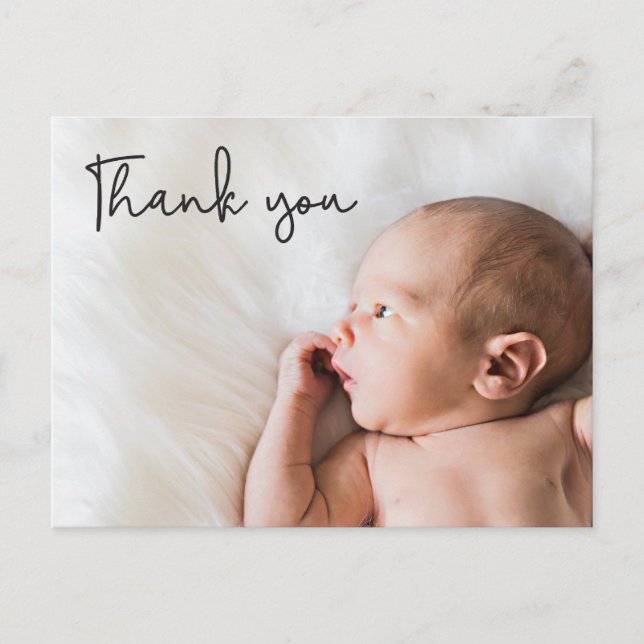 Baby Photo baby shower thank you custom  Announcement Postcard (Front)