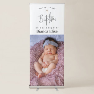 Baby Photo Baptism Welcome Sign Banner