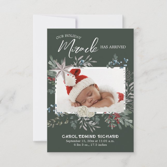Baby Photo Birth Announcement Holiday Baby Shower (Front)