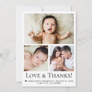 Baby Photo Birth announcement Love and Thanks