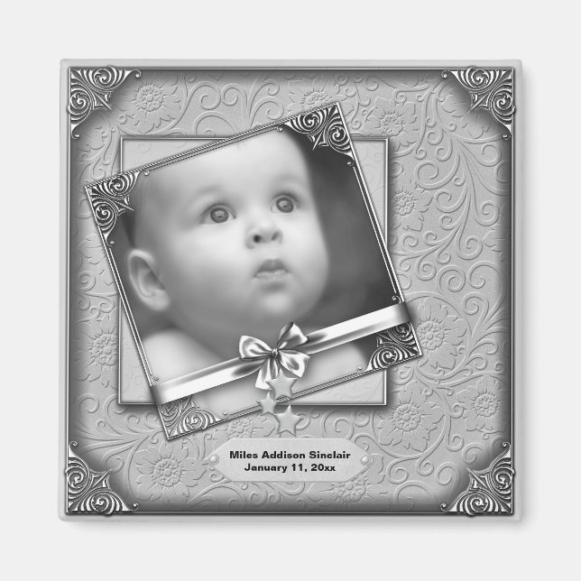 Baby Photo Birth Announcement Magnets (Front)