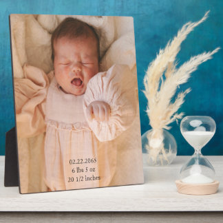 Baby Photo Birth Details Plaque