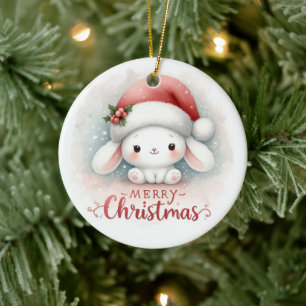 Baby Photo Christmas Cute Bunny Ceramic Tree Decoration