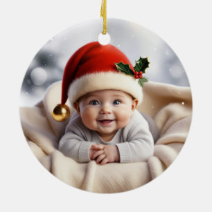 Baby Photo Christmas Cute Fox Ceramic Tree Decoration
