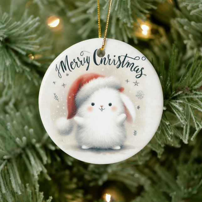 Baby Photo Christmas Cute Fox  Ceramic Tree Decoration (Tree)