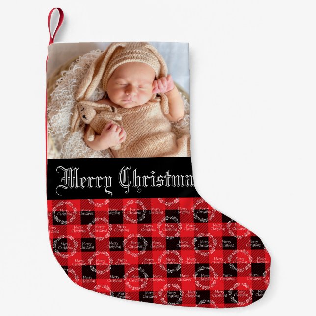 Baby Photo Christmas Small Christmas Stocking (Front)