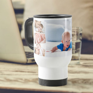 Baby Photo Collage 7 Picture Zigzag Montage Travel Mug