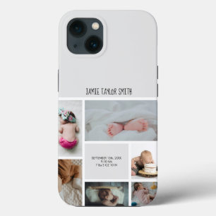 Baby Photo Collage Keepsake Name Birth Date iPhone 13 Case