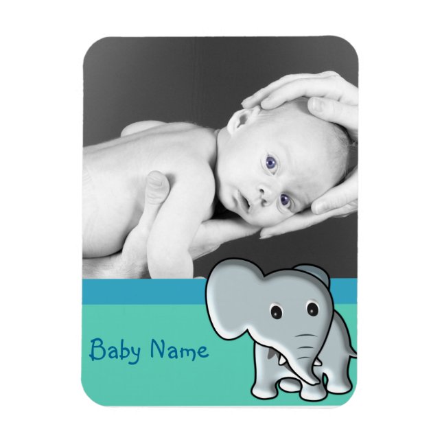 Baby photo/ Elephant Magnet (Vertical)