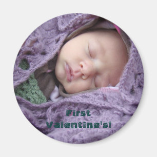 Baby Photo First Valentine's magnets gift New Baby