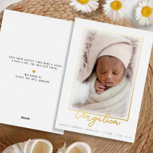 Baby Photo Foil Birth Announcement Card
