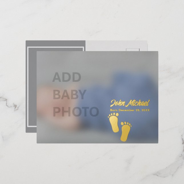 Baby Photo Foil Holiday Post Card (Front/Back)