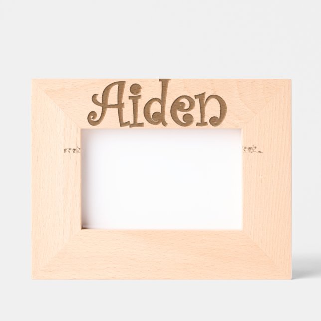 Baby Photo Frame "Aiden" – Nursery Decoration (Front)