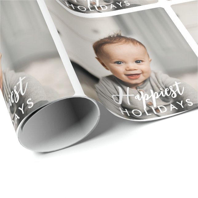 Baby Photo Happiest Holidays Custom  Wrapping Paper (Roll Corner)