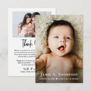 Baby Photo Heart Modern Birth announcement small