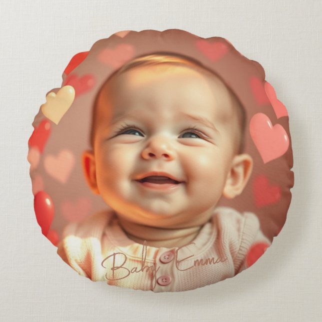 Baby Photo Home Decor Round Pillow  (Front)