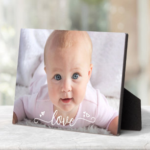 Baby Photo Love Calligraphy Custom Keepsake DIY Plaque