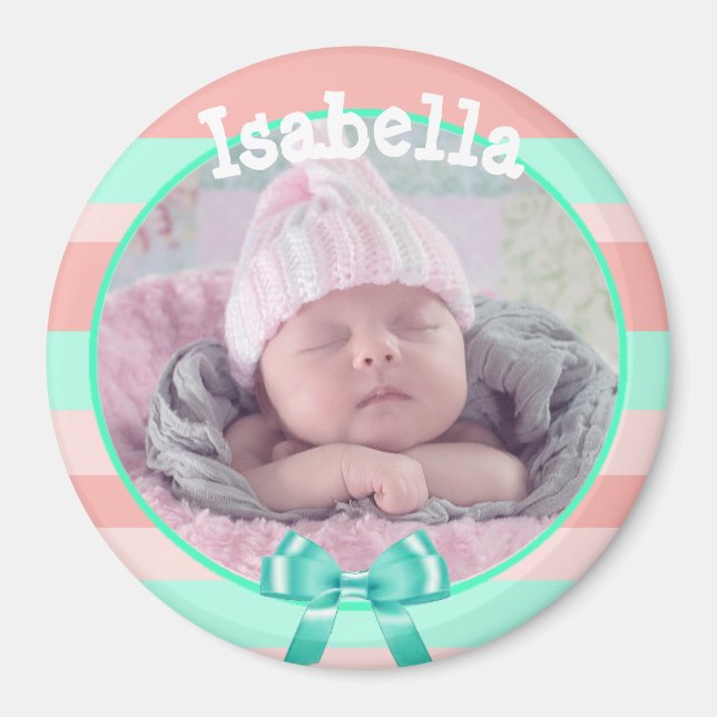 Baby Photo Magnet, Personalized with Your Baby's Magnet (Front)