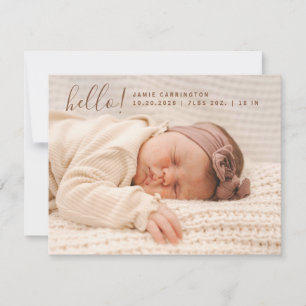Baby Photo Modern Birth 3 Photo  Announcement