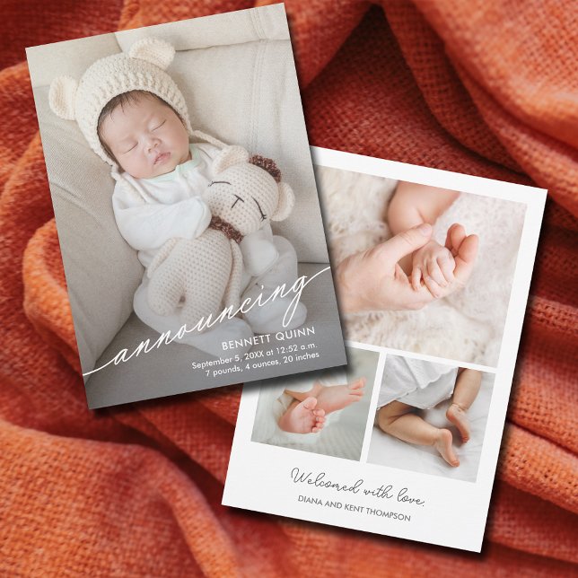 Baby Photo Modern Birth Announcement (Creator Uploaded)