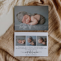 Baby Photo Modern Birth Announcement Card