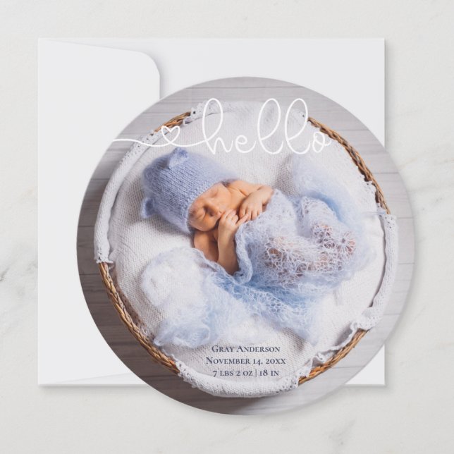 Baby Photo Modern Elegant Birth Announcement (Front)