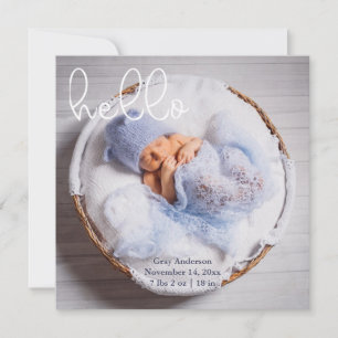 Baby Photo Modern Elegant Birth Announcement