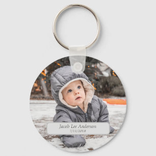 Baby Photo Modern Simple Unique Cute Kids Key Ring