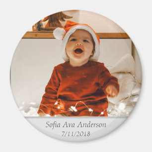 Baby Photo Modern Simple Unique Cute Kids Magnet